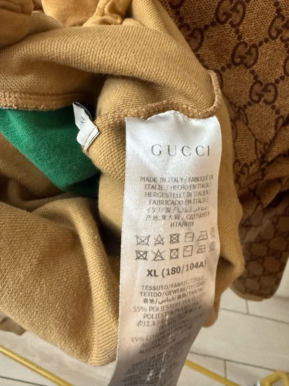 Preloved Gucci GG Monogram Track Jacket with Red & Green Chevrons size xl